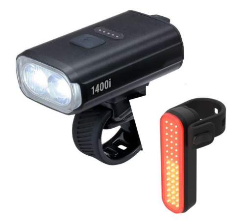 BBB StrikeDuo 1400iC BLS-275i Lyktesett 1400+80 lumens, ink Signal BLS-255 Bak